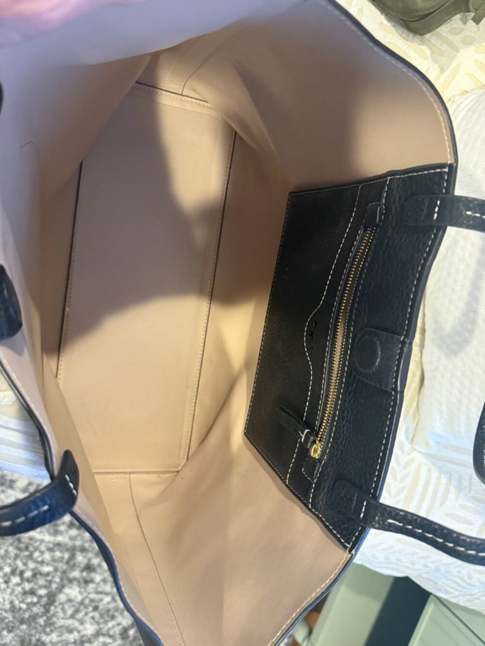 Tory Birch Black Leather Tote perfect condition - Picture 3 of 4